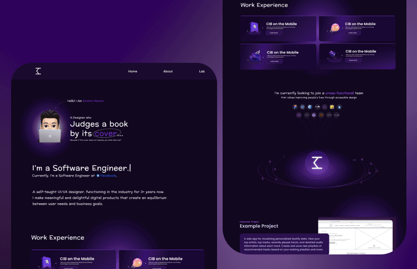 Modern Portfolio Website UI Design – A Figma Community Favorite